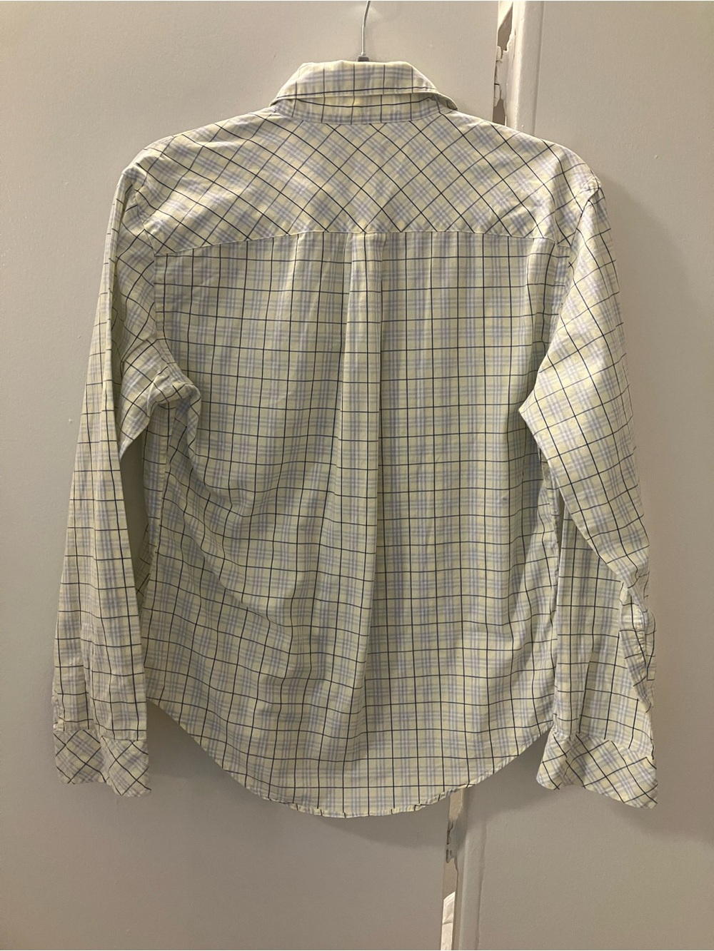 Burberry London Womens Vintage Yellow Blue Plaid Button Down Cotton Shirt Sz L. - Picture 4 of 4